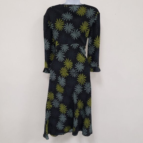 The Limited Women Babydoll Y2K Silk Midi Dress Size 6 Floral Spring Forest Fairy - Picture 3 of 9